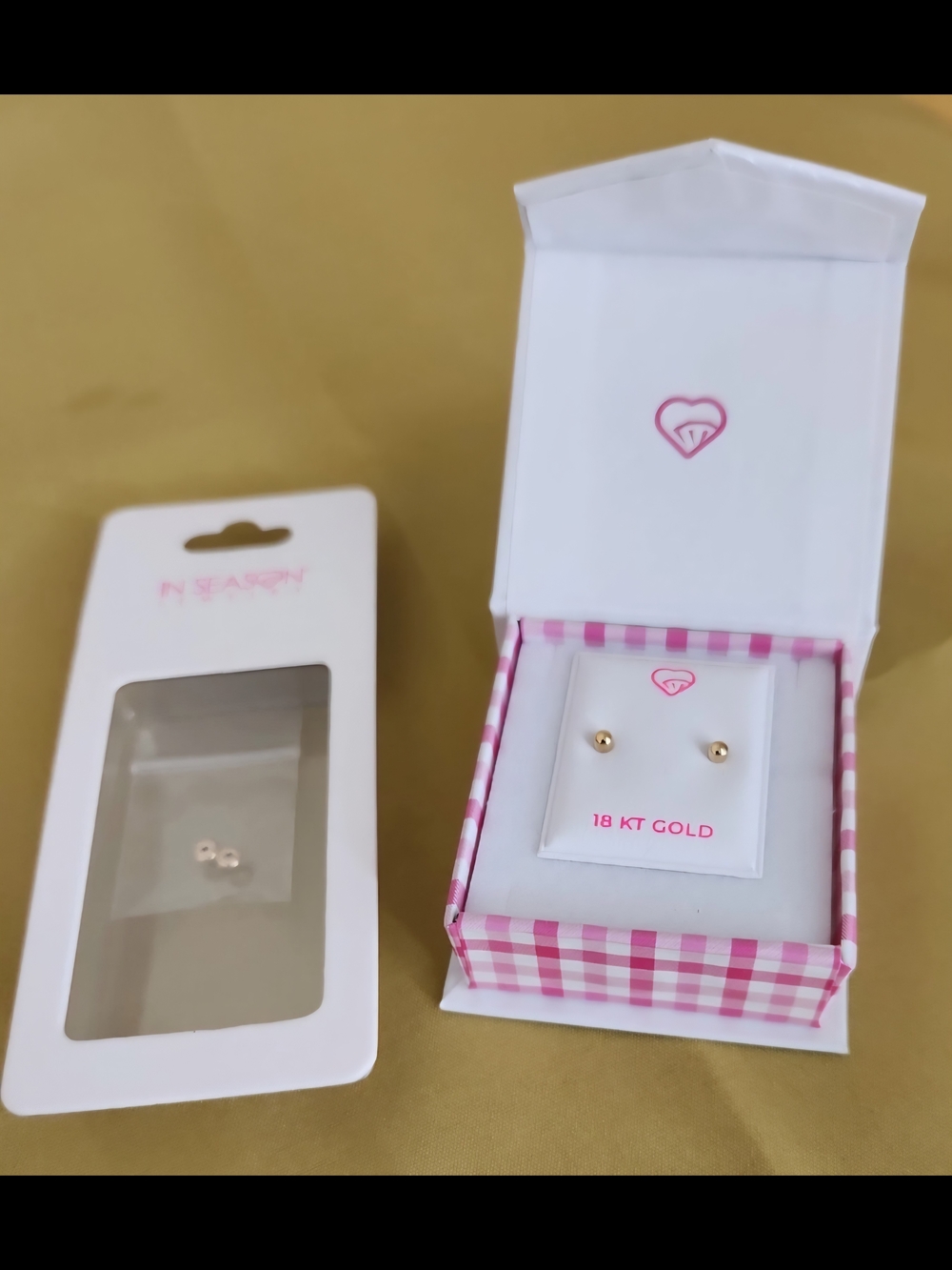 In Season 18K Gold Stud Earrings Newborn (New In Box)